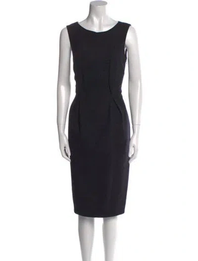 Pre-owned Jil Sander Virgin Wool Knee-length Dress In Black