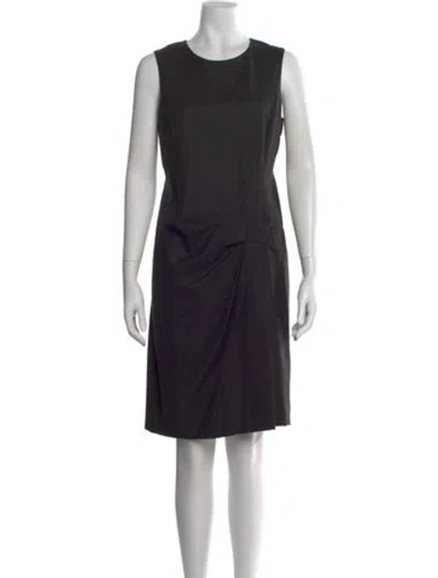 Pre-owned Jil Sander Virgin Wool Knee-length Dress In Black