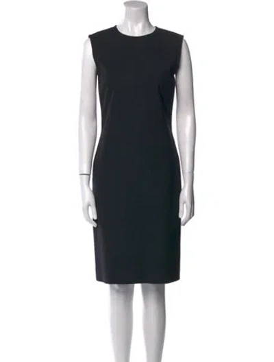 Pre-owned Jil Sander Virgin Wool Knee-length Dress In Blue