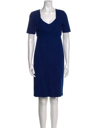 Pre-owned Jil Sander Virgin Wool Knee-length Dress In Blue