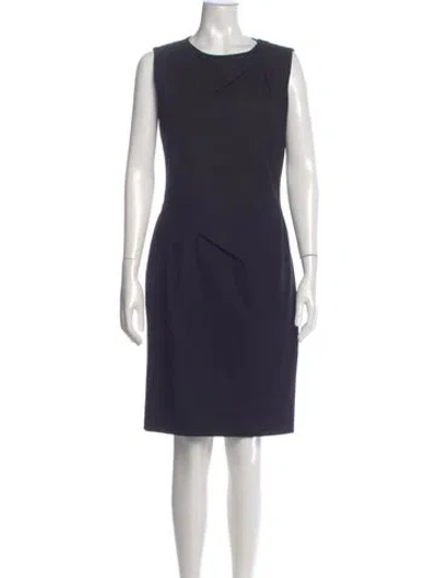 Pre-owned Jil Sander Virgin Wool Knee-length Dress In Blue