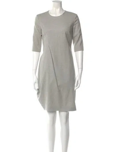 Pre-owned Jil Sander Virgin Wool Knee-length Dress In Gray