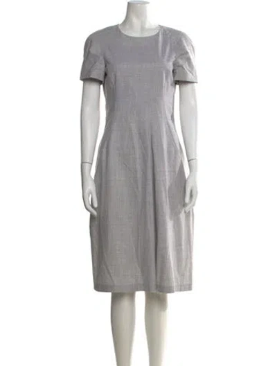 Pre-owned Jil Sander Virgin Wool Knee-length Dress In Gray