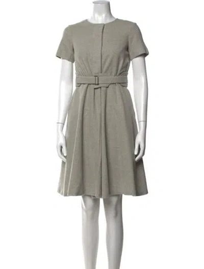 Pre-owned Jil Sander Virgin Wool Knee-length Dress In Grey