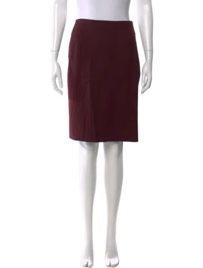 Pre-owned Jil Sander Virgin Wool Knee-length Skirt In Burgundy