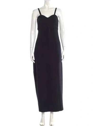 Pre-owned Jil Sander Virgin Wool Long Dress In Black