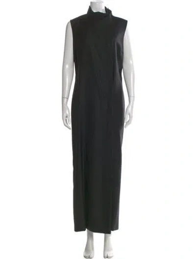 Pre-owned Jil Sander Virgin Wool Long Dress In Black