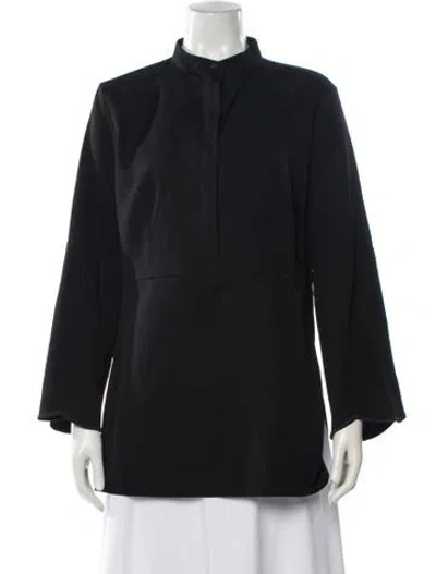 Pre-owned Jil Sander Virgin Wool Long Sleeve Blouse In Gray