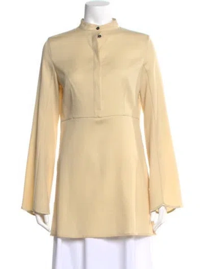 Pre-owned Jil Sander Virgin Wool Long Sleeve Blouse In Neutral