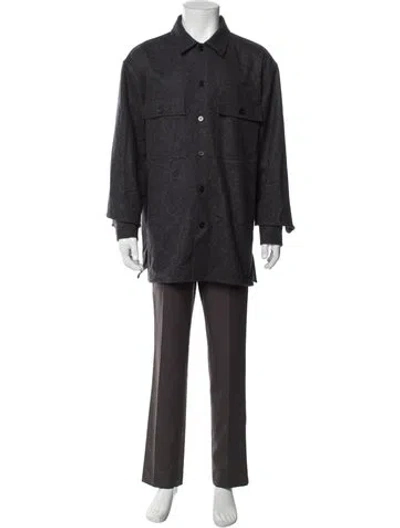 Pre-owned Jil Sander Virgin Wool Long Sleeve Shirt In Gray