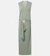 Jil Sander Virgin Wool Maxi Dress In Green