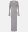 Jil Sander Virgin Wool Midi Dress In Grey