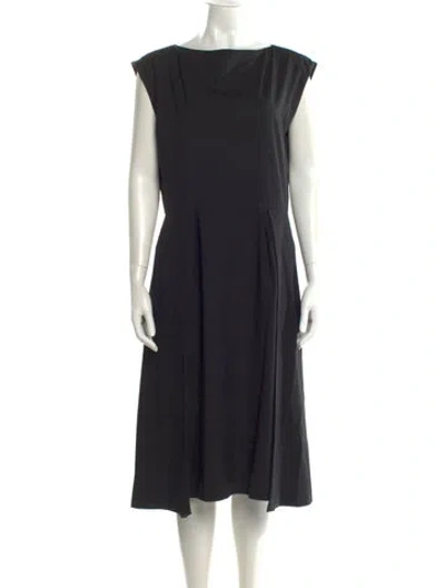 Pre-owned Jil Sander Virgin Wool Midi Length Dress In Black