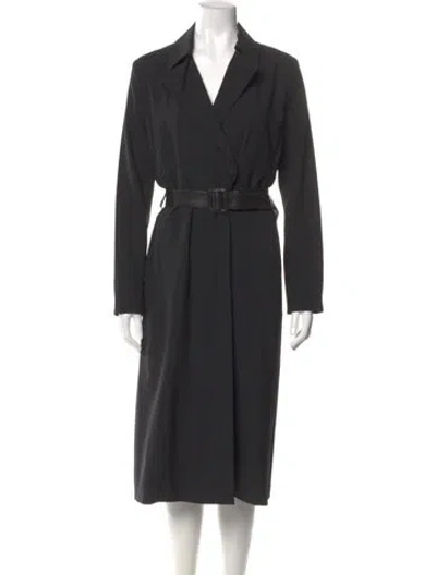 Pre-owned Jil Sander Virgin Wool Midi Length Dress In Black