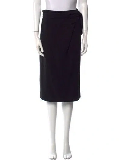 Pre-owned Jil Sander Virgin Wool Midi Length Skirt In Black