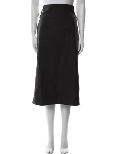 Pre-owned Jil Sander Virgin Wool Midi Length Skirt In Black