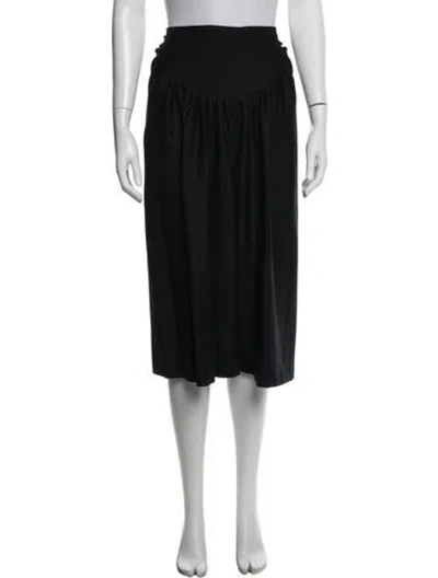 Pre-owned Jil Sander Virgin Wool Midi Length Skirt In Black