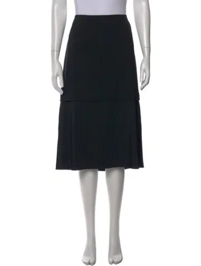 Pre-owned Jil Sander Virgin Wool Midi Length Skirt In Black