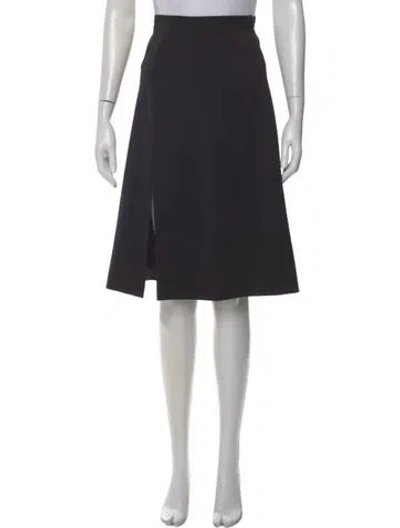 Pre-owned Jil Sander Virgin Wool Midi Length Skirt In Black