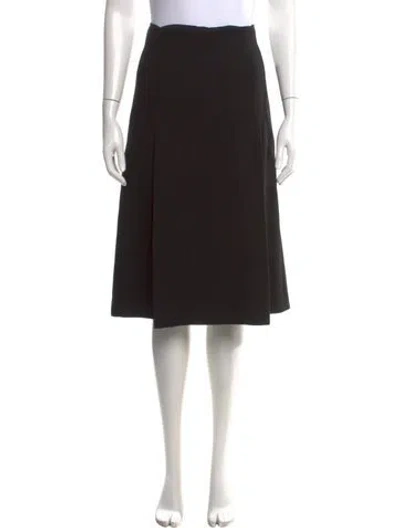 Pre-owned Jil Sander Virgin Wool Midi Length Skirt In Black