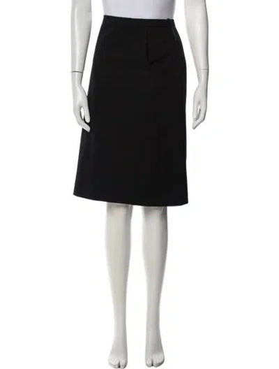 Pre-owned Jil Sander Virgin Wool Midi Length Skirt In Black