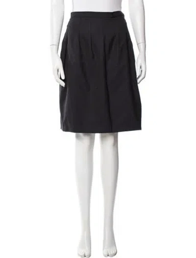 Pre-owned Jil Sander Virgin Wool Midi Length Skirt In Black