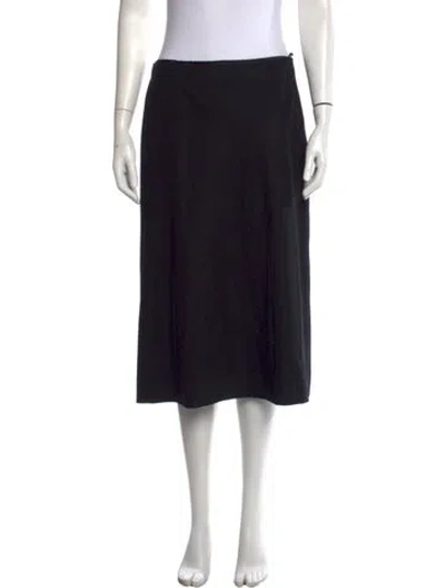 Pre-owned Jil Sander Virgin Wool Midi Length Skirt In Black
