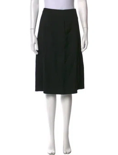 Pre-owned Jil Sander Virgin Wool Midi Length Skirt In Black/blue