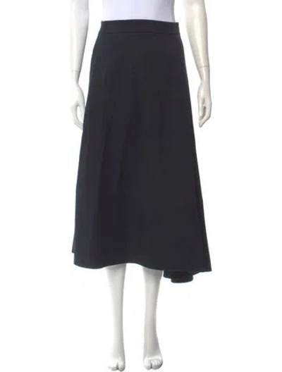 Pre-owned Jil Sander Virgin Wool Midi Length Skirt In Blue