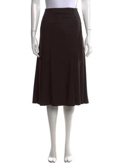 Pre-owned Jil Sander Virgin Wool Midi Length Skirt In Brown