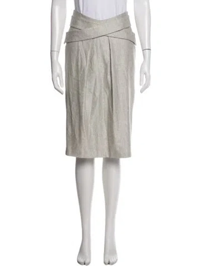Pre-owned Jil Sander Virgin Wool Midi Length Skirt In Gray