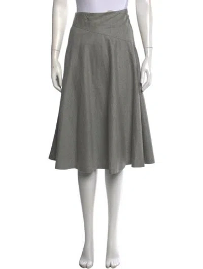 Pre-owned Jil Sander Virgin Wool Midi Length Skirt In Gray