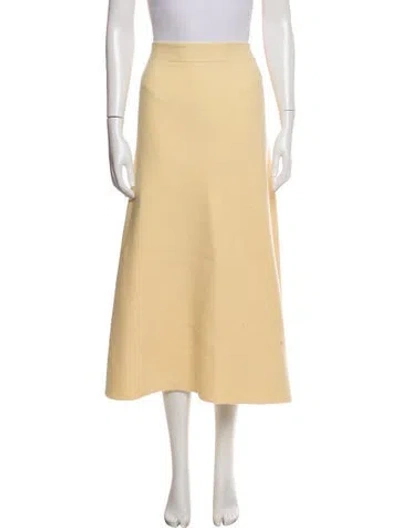 Pre-owned Jil Sander Virgin Wool Midi Length Skirt In Neutral