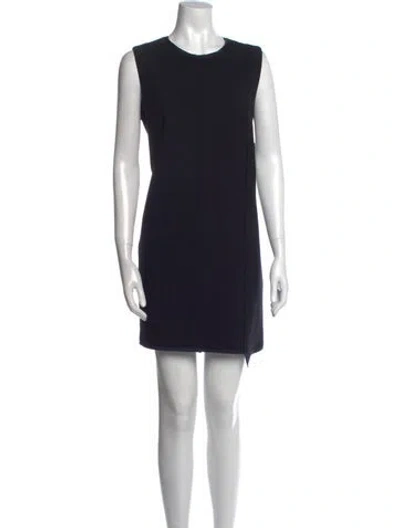 Pre-owned Jil Sander Virgin Wool Mini Dress In Black
