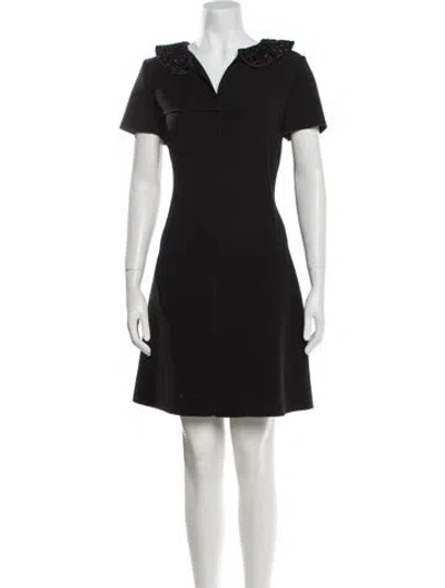 Pre-owned Jil Sander Virgin Wool Mini Dress In Black