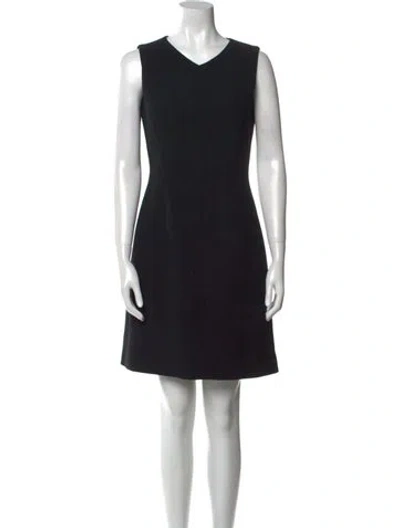 Pre-owned Jil Sander Virgin Wool Mini Dress In Black