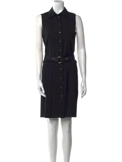 Pre-owned Jil Sander Virgin Wool Mini Dress In Black