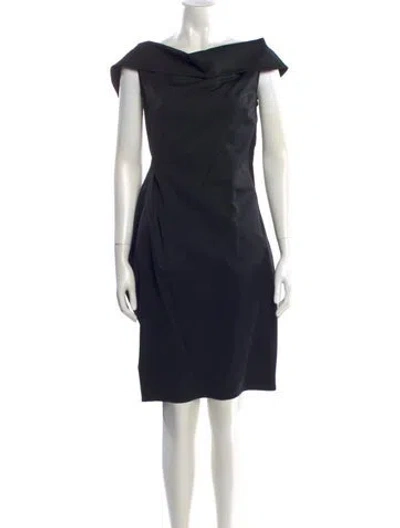 Pre-owned Jil Sander Virgin Wool Mini Dress In Black