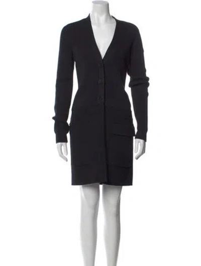 Pre-owned Jil Sander Virgin Wool Mini Dress In Black