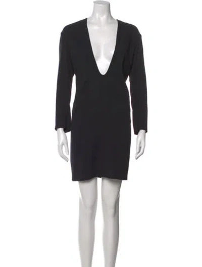Pre-owned Jil Sander Virgin Wool Mini Dress In Black
