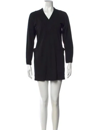 Pre-owned Jil Sander Virgin Wool Mini Dress In Black
