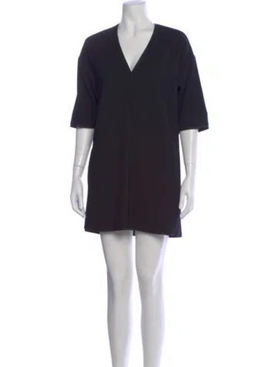 Pre-owned Jil Sander Virgin Wool Mini Dress In Blue