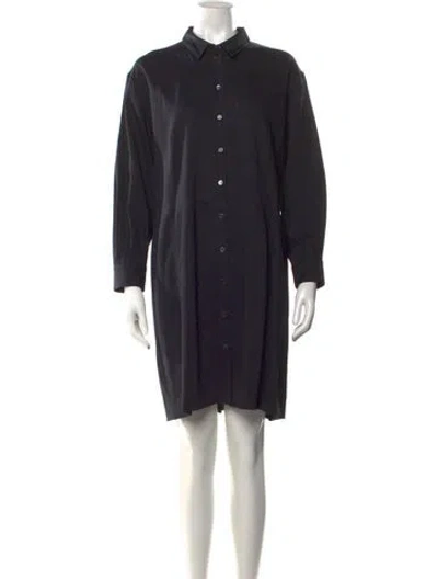 Pre-owned Jil Sander Virgin Wool Mini Dress In Blue