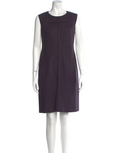 Pre-owned Jil Sander Virgin Wool Mini Dress In Purple