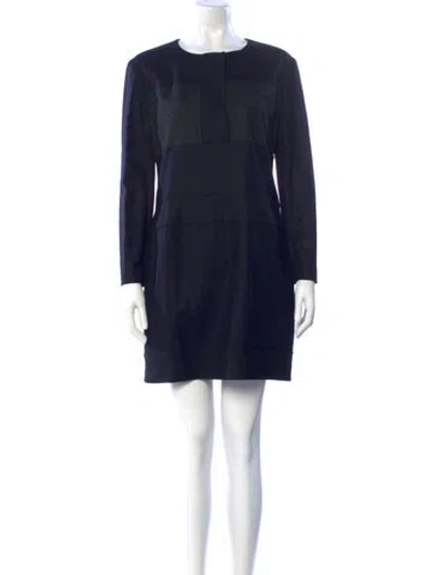 Pre-owned Jil Sander Virgin Wool Mini Dress W/ Tags In Black
