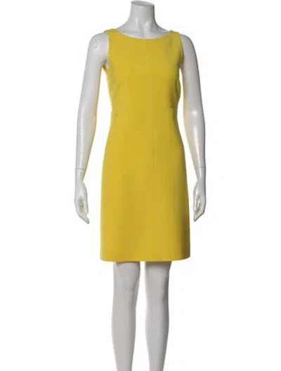 Pre-owned Jil Sander Virgin Wool Mini Dress In Yellow