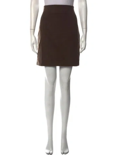 Pre-owned Jil Sander Virgin Wool Mini Skirt In Brown