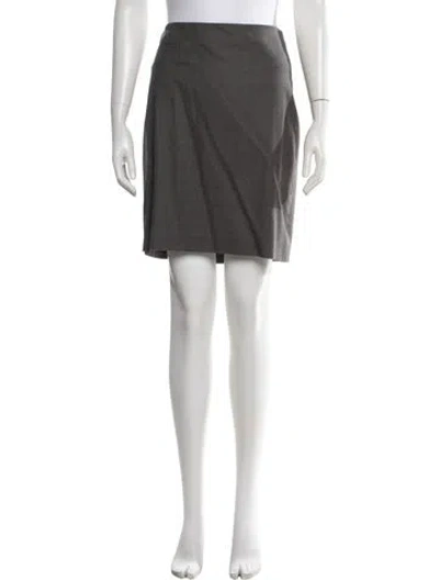 Pre-owned Jil Sander Virgin Wool Mini Skirt In Grey