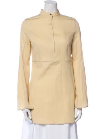Pre-owned Jil Sander Virgin Wool Mock Neck Tunic W/ Tags In Neutral