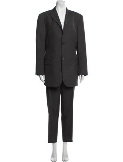 Pre-owned Jil Sander Virgin Wool Pantsuit In Gray